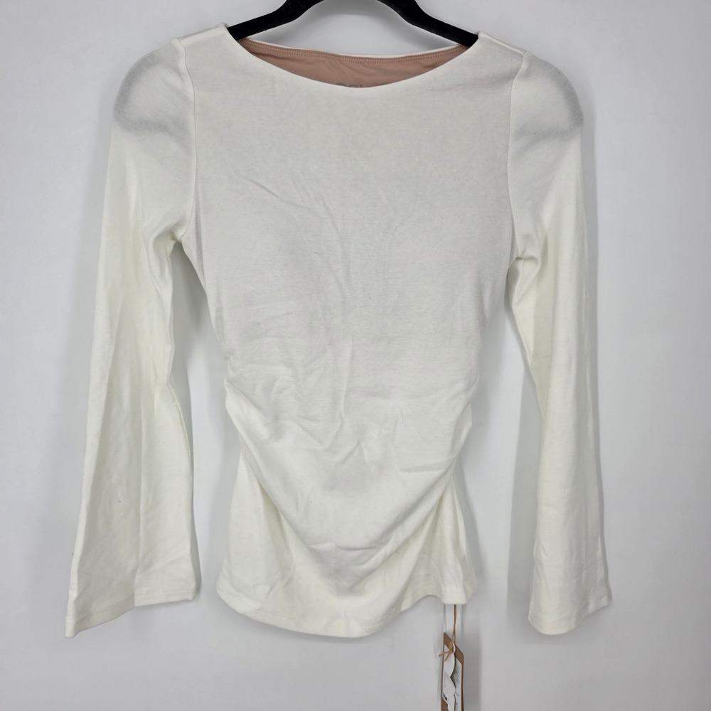 OGL LightWarm Brami Top with Boat Neck and Bell Sleeves White Size Small